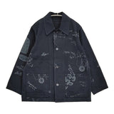 45R/45rpm ダック落書きプリントの908カバーオール（インディゴ） 定価140800円 ネイビー レディース フォーティーファイブアールピーエム【中古】6-0712M♪