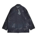 45R/45rpm ダック落書きプリントの908カバーオール（インディゴ） 定価140800円 ネイビー レディース フォーティーファイブアールピーエム【中古】6-0712M♪