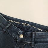 45R/45rpm 藍納戸もち米サテンのシャルロット（加工）サイズ2 定価37400円 デニムパンツ ネイビー レディース フォーティーファイブアールピーエム【中古】6-0712G♪