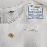 45R/45rpm インドカディのコードde刺繍Tシャツ 定価41800円 ブラウス シャツ ホワイト レディース フォーティーファイブアールピーエム【中古】6-0712M♪