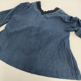 45R/45rpm 藍インドカディdeカットワークボレロ 定価52800円 ブラウス シャツ ネイビー レディース フォーティーファイブアールピーエム【中古】6-0712M♪