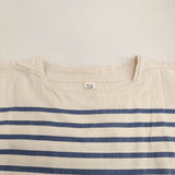 45R/45rpm スーピマオックスの908バスクボーダーTシャツ 定価50600円 ブラウス シャツ 26SS アイボリー ブルー レディース フォーティーファイブアールピーエム【中古】6-0712M♪