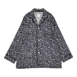 Toujours パジャマシャツ フラワープリント コットンストレッチ 定価49500円 長袖シャツ 25AW ネイビー ホワイト レディース トゥジュー【中古】6-0721M♪