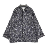 Toujours パジャマシャツ フラワープリント コットンストレッチ 定価49500円 長袖シャツ 25AW ネイビー ホワイト レディース トゥジュー【中古】6-0721M♪