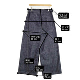 Y's 8OZ WAIST STRING WIDE DENIM PANTS YM-P04-028 サイズ1 デニムパンツ ネイビー レディース ワイズ/Yohji【中古】6-0822G∞