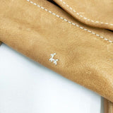 HENRY CUIR レザー 犬刺繍 CANE ハンドバッグ トートバッグ ベージュ レディース アンリークイール【中古】6-1010G∞