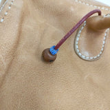 HENRY CUIR レザー 犬刺繍 CANE ハンドバッグ トートバッグ ベージュ レディース アンリークイール【中古】6-1010G∞