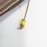HENRY CUIR レザー 犬刺繍 CANE ハンドバッグ トートバッグ ダークブラウン レディース アンリークイール【中古】6-1010G∞