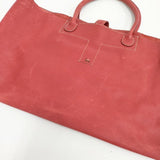 HENRY CUIR/BARNEYS NEWYORK レザー 刺繍 トートバッグ レッド レディース アンリークイール/バーニーズニューヨーク【中古】6-1010G∞