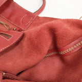 HENRY CUIR/BARNEYS NEWYORK レザー 刺繍 トートバッグ レッド レディース アンリークイール/バーニーズニューヨーク【中古】6-1010G∞