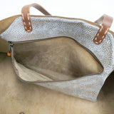 HENRY CUIR レザー 犬刺繍 CANE ショルダーバッグ トートバッグ グレージュ レディース アンリークイール【中古】6-1012G∞