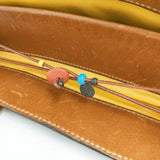 HENRY CUIR 犬刺繍 CANE レザー ハンドバッグ トートバッグ ブラウン レディース アンリークイール【中古】6-1010G∞