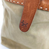 HENRY CUIR レザー 犬刺繍 CANE ショルダーバッグ カーキ系 ブラウン レディース アンリークイール【中古】6-1010G∞