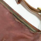 HENRY CUIR 犬刺繍 CANE レザー ショルダーバッグ ワインレッド レディース アンリークイール【中古】6-1012G∞