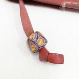 HENRY CUIR/ほぼ日 レザー 花 犬 刺繍 手帳カバー アカ レディース アンリークイール/ほぼ日【中古】6-0713G◎