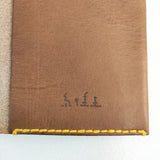 HENRY CUIR/ほぼ日 レザー 犬 刺繍 手帳カバー チャ レディース アンリークイール/ほぼ日【中古】6-0713G◎