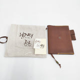 HENRY CUIR/ほぼ日 未使用品 レザー 犬 刺繍 手帳カバー チャ レディース アンリークイール/ほぼ日【中古】6-0713G◎