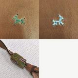 HENRY CUIR/ほぼ日 未使用品 レザー 犬 刺繍 手帳カバー チャ レディース アンリークイール/ほぼ日【中古】6-0713G◎