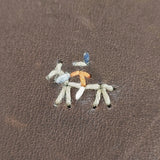 HENRY CUIR レザー 馬 犬 刺繍 手帳カバー ダークブラウン レディース アンリークイール【中古】6-0713G◎