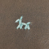 HENRY CUIR レザー 馬 犬 刺繍 手帳カバー ダークブラウン レディース アンリークイール【中古】6-0713G◎