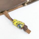 HENRY CUIR レザー 馬 犬 刺繍 手帳カバー ダークブラウン レディース アンリークイール【中古】6-0713G◎