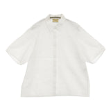 UNITED ARROWS C/N フラワージャカードシャツ 定価33000円 シアー 半袖シャツ ホワイト レディース ユナイテッドアローズ【中古】6-0717S♪