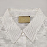 UNITED ARROWS C/N フラワージャカードシャツ 定価33000円 シアー 半袖シャツ ホワイト レディース ユナイテッドアローズ【中古】6-0717S♪