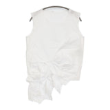 COMME des GARCONS ノースリーブカットソー GI-B006 サイズM カットオフ ブラウス シャツ AD2002 ホワイト レディース コムデギャルソン【中古】6-0717S♪