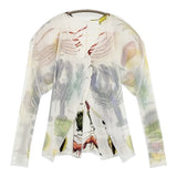PLEATS PLEASE ISSEY MIYAKE Sea Animal Layered Set 海洋生物 羽織り カーディガン ホワイト レディース プリーツプリーズ【中古】6-0721M♪