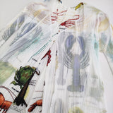 PLEATS PLEASE ISSEY MIYAKE Sea Animal Layered Set 海洋生物 羽織り カーディガン ホワイト レディース プリーツプリーズ【中古】6-0721M♪