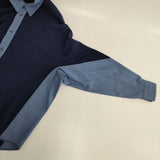 TOGA VIRILIS 切替シャツ ドッキングシャツ プルオーバー 長袖シャツ ブルー ネイビー メンズ トーガ【中古】6-0924M∞