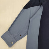 TOGA VIRILIS 切替シャツ ドッキングシャツ プルオーバー 長袖シャツ ブルー ネイビー メンズ トーガ【中古】6-0924M∞