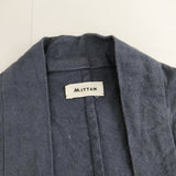 MITTAN 綿麻 羽織り コットンリネン サイズ２ コート ネイビー レディース ミタン/ミッタン【中古】6-0906M◎