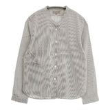MARGARET HOWELL シルクコットン 578-7253014 ストライプ 長袖シャツ グレー レディース マーガレットハウエル【中古】6-0905M∞