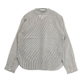 MARGARET HOWELL シルクコットン 578-7253014 ストライプ 長袖シャツ グレー レディース マーガレットハウエル【中古】6-0905M∞