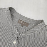 MARGARET HOWELL シルクコットン 578-7253014 ストライプ 長袖シャツ グレー レディース マーガレットハウエル【中古】6-0905M∞
