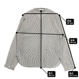 MARGARET HOWELL シルクコットン 578-7253014 ストライプ 長袖シャツ グレー レディース マーガレットハウエル【中古】6-0905M∞