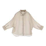 green label relaxing FFC ラミー/CEL シアーシャツ 定価9900円 ドルマンスリーブ ブラウス シャツ ベージュ レディース グリーンレーベルリラクシング【中古】6-0717S♪