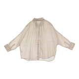 green label relaxing FFC ラミー/CEL シアーシャツ 定価9900円 ドルマンスリーブ ブラウス シャツ ベージュ レディース グリーンレーベルリラクシング【中古】6-0717S♪