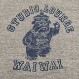 45R/45rpm ブル丸プリント 葉山店限定 STUDIO LOUNGE WAIWAI 半袖Ｔシャツ カットソー 杢グレー レディース フォーティーファイブアールピーエム【中古】6-0717S♪