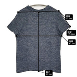 45R/45rpm モンサンミッシェル超ガーゼ リネンコットンニット 半袖Ｔシャツ カットソー ネイビー レディース フォーティーファイブアールピーエム【中古】6-0717S♪