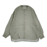 susuri リネンハルシャツ サイズ2 25-351 定価42900円 バンドカラー ブラウス シャツ 25SS ブルーグレー レディース ススリ【中古】6-0721M♪