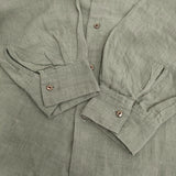 susuri リネンハルシャツ サイズ2 25-351 定価42900円 バンドカラー ブラウス シャツ 25SS ブルーグレー レディース ススリ【中古】6-0721M♪