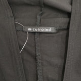 mizuiro-ind コットン 無地 半袖 変形 Vネック カットソー ブラック レディース ミズイロインド【中古】6-0905S◎