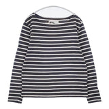 MHL. 595-7269502 ボーダー NAVAL STRIPE JERSEY 長袖Ｔシャツ カットソー ロンＴ グレー ホワイト レディース エムエイチエル【中古】6-0916M∞