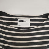 MHL. 595-7269502 ボーダー NAVAL STRIPE JERSEY 長袖Ｔシャツ カットソー ロンＴ グレー ホワイト レディース エムエイチエル【中古】6-0916M∞