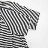 JOURNAL STANDARD クルーネックシアーハーフスリーブ T 定価5500円 ボーダー コットン混 半袖Ｔシャツ カットソー 24SS ブラック ホワイト レディース ジャーナルスタンダード【中古】6-0828S△
