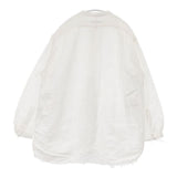 Vlas Blomme リネン レーヨン バンドカラー カットオフシャツ 長袖シャツ アイボリー レディース ヴラスブラム【中古】6-0910M∞