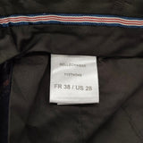BERNARD ZINS BELLECHASSE ポルトガル製 シアサッカー チェック スラックス パンツ ネイビー ブラウン メンズ ベルナール ザンス【中古】6-0804M♪