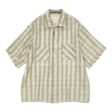 NICENESS BEAN ビーン プリンテッドシルクネルシャツ S/S 定価79750円 NN-1302Y13 半袖シャツ 24SS グリーン メンズ ナイスネス【中古】6-0804S♪